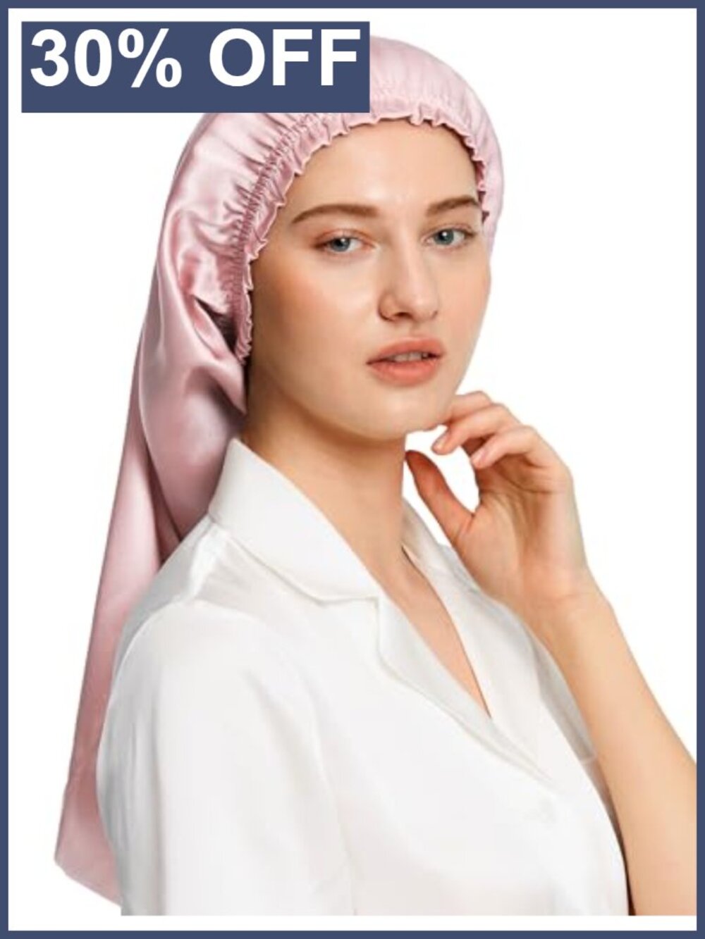 100% Mulberry Silk Sleep Cap Bonnet for Long Braids Curly Hair Adjustable